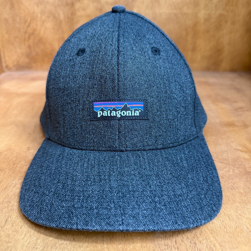 Patagonia Snapback Hat Cap Mens Gray Text Spellout Tab One Size Casual Outdoors